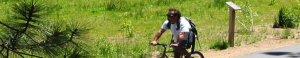 Bicyclist Rides on the South Tahoe Greenway
