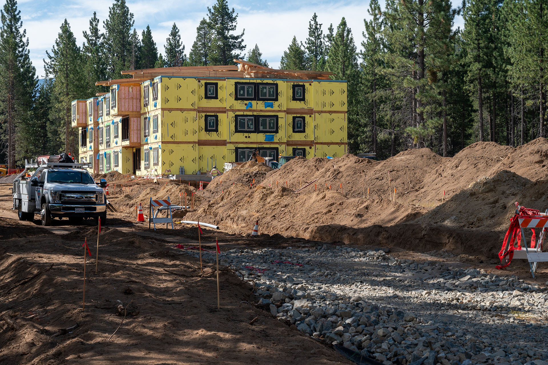 Construction progresses on the Sugar Pine Village affordable housing project.
