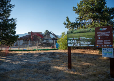 Excavators removing aging development from Conservancy land in South Lake Tahoe