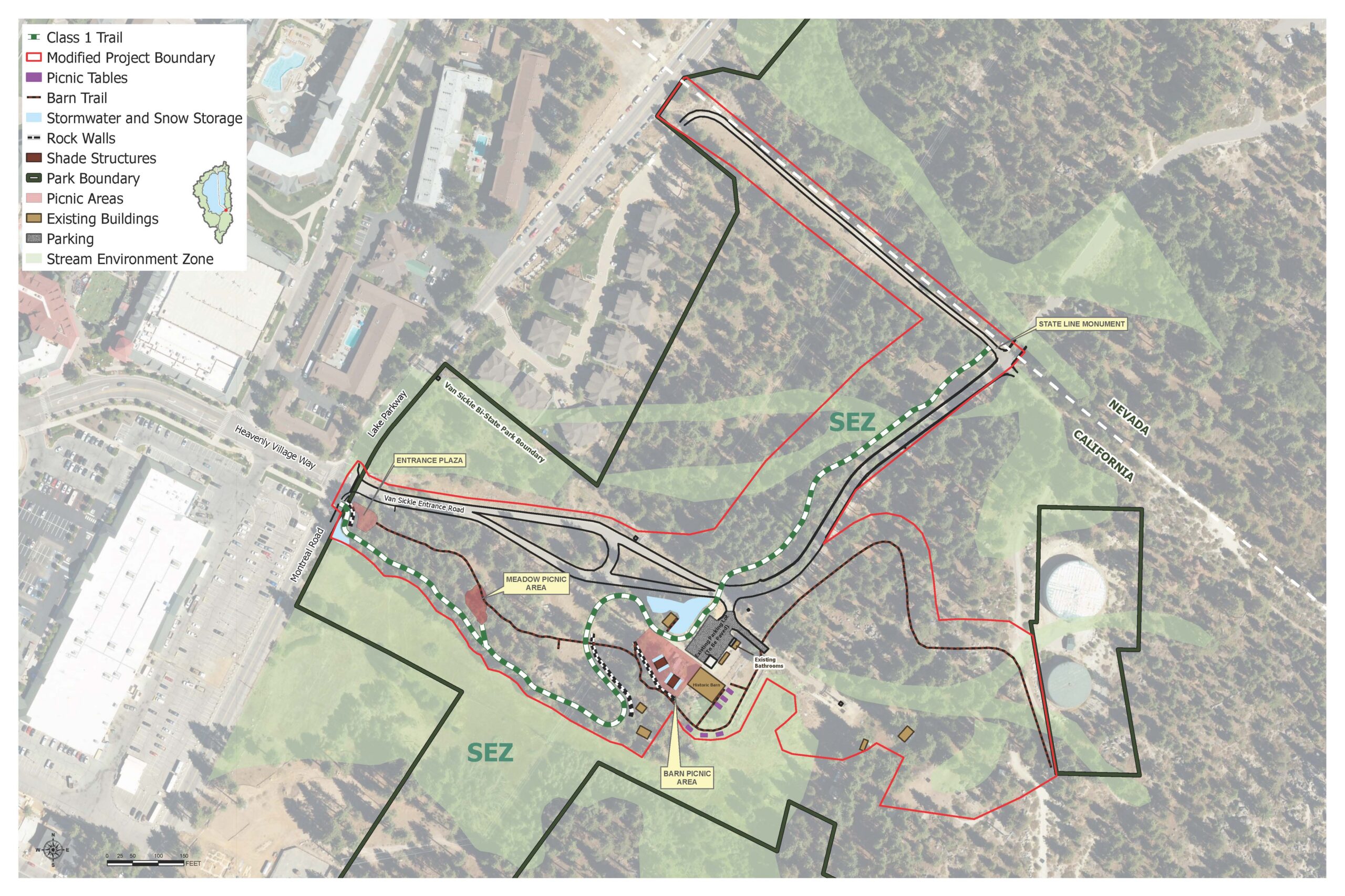 Proposed improvements for the California side of Van Sickle Bi-State Park