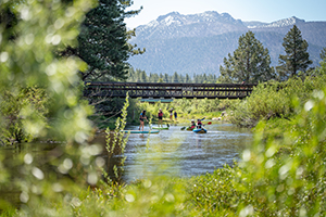 People paddling the Upper Truckee River