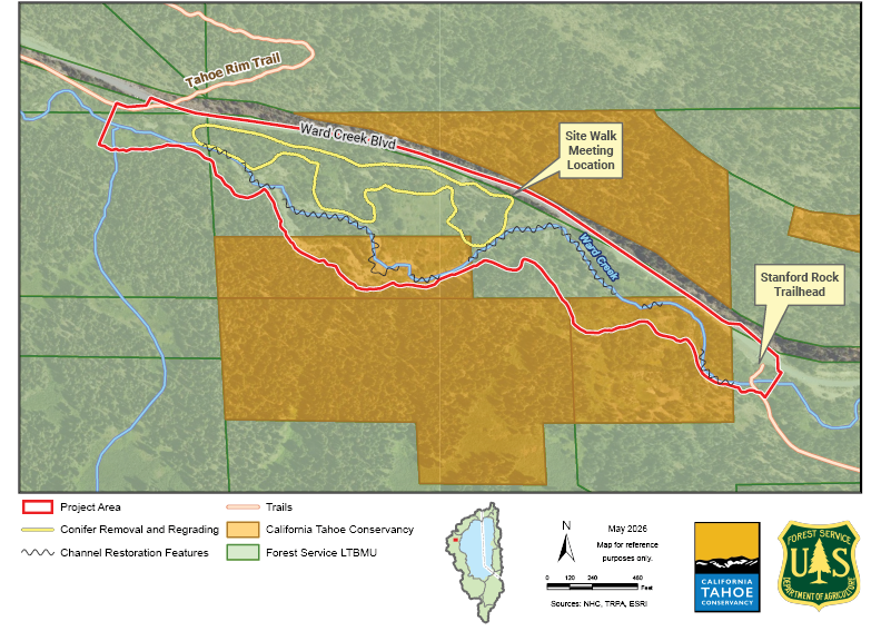 Ward Creek restoration project area map