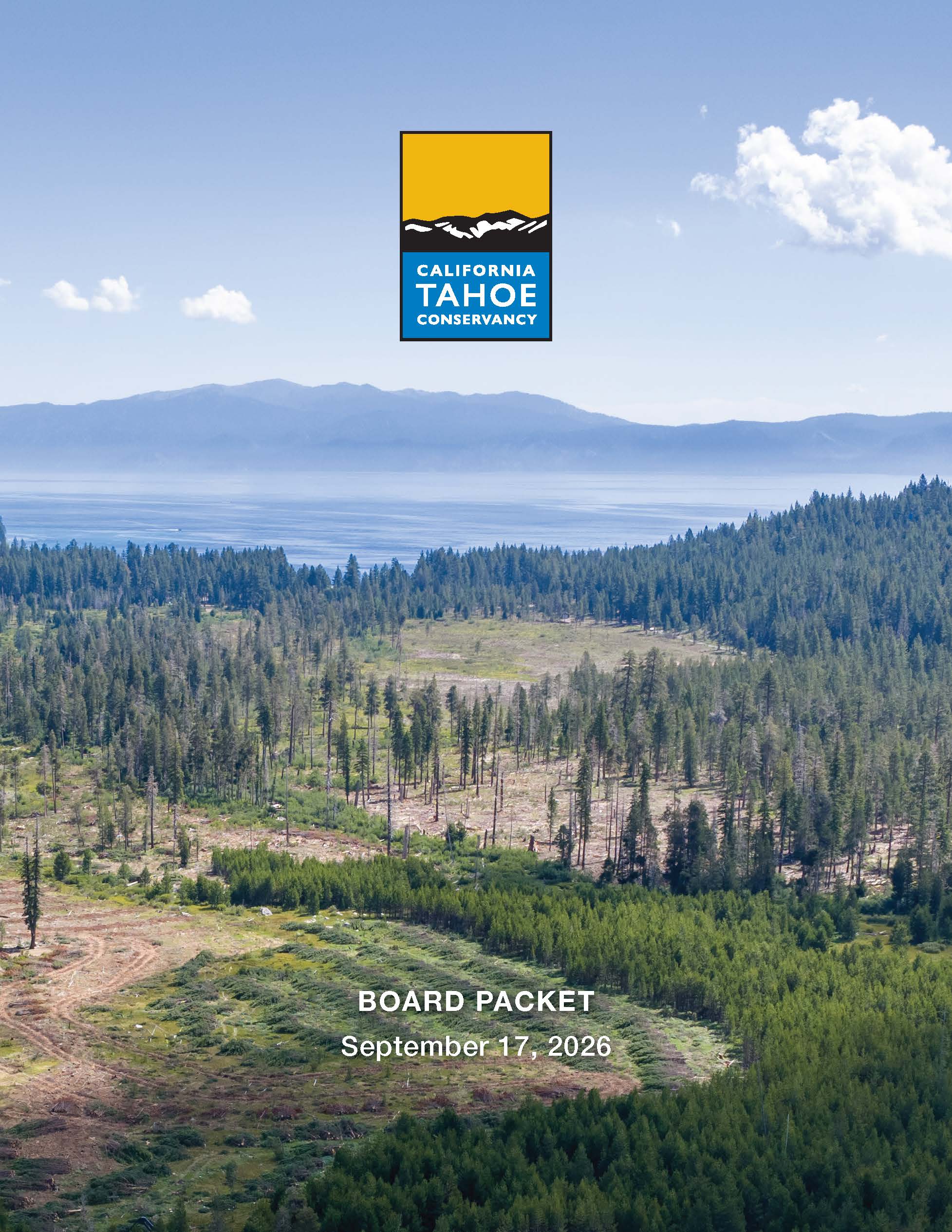 Mayala Wata and Lake Tahoe, with the California Tahoe Conservancy logo, and the text